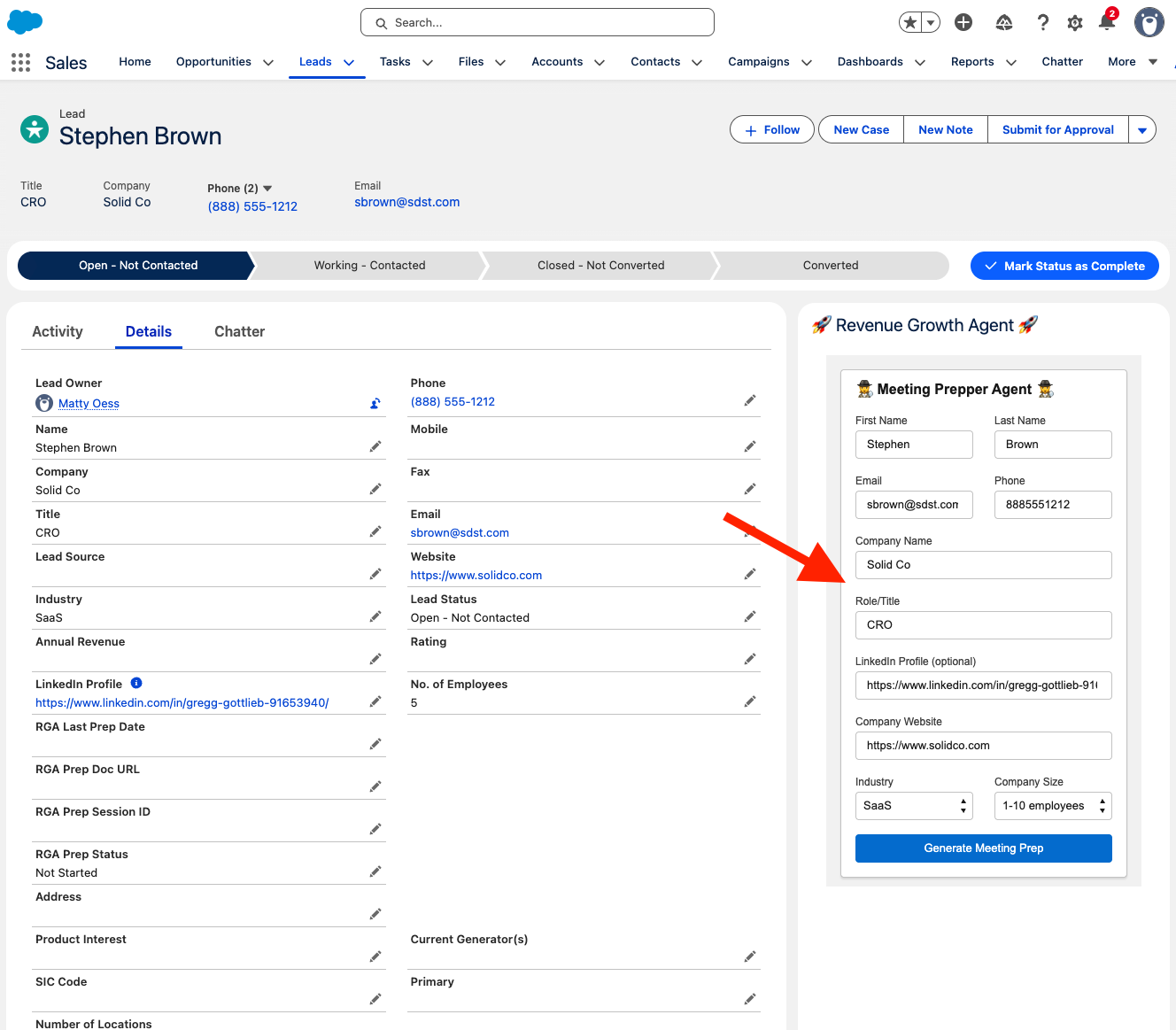Form with Auto-Populated Data