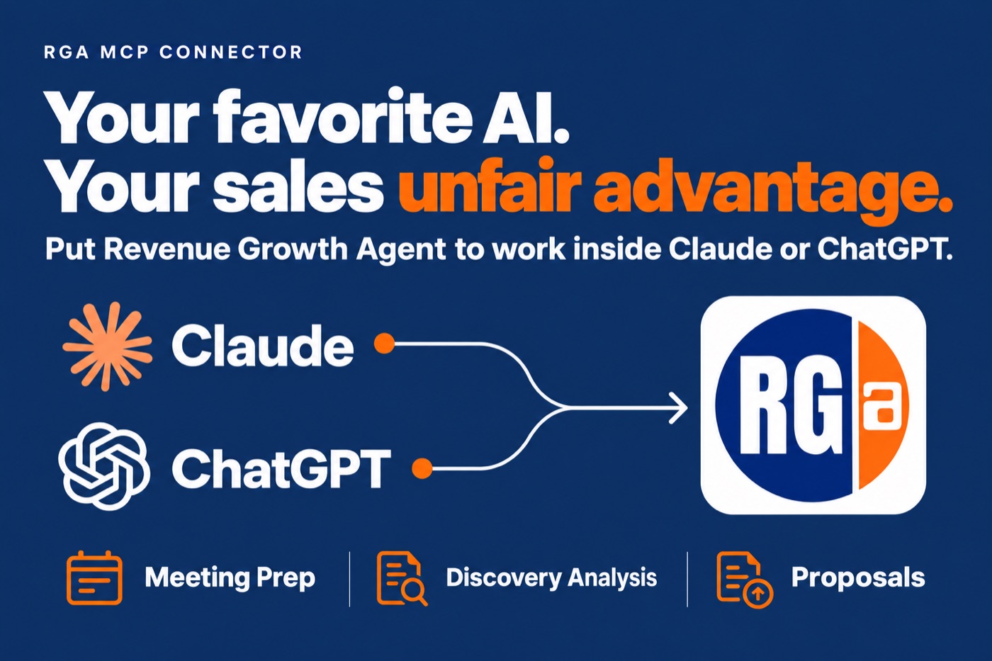 Claude and ChatGPT connecting to Revenue Growth Agent for meeting prep, discovery analysis and proposals